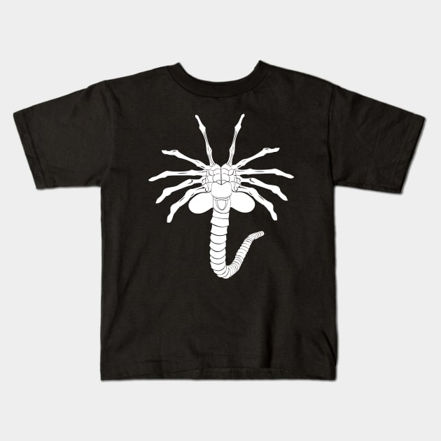 Facehugger Kids T-Shirt by Meta Cortex